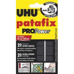 Pate adhésive UHU PATAFIX Propower - Carte 21 pastilles