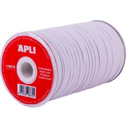 Ruban élastique plat APLI - 5mm x 100 m - BLANC