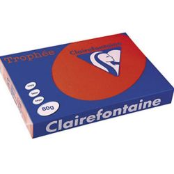 Rame A3 -  80g - Rouge Cardinal CLAIREFONTAINE (500 f.) - Ref: 1883