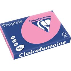 Rame A3 -  80g - Rose Fuchsia - CLAIREFONTAINE (500 f.) - Ref: 1898
