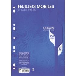 Feuillets mobiles - 80gr - A4 - 5 x 5 - 100 pages CLAIREFONTAINE