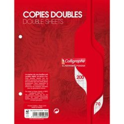 Copies Doubles 70gr 17x22cm Séyès - Perforées - 200 pages