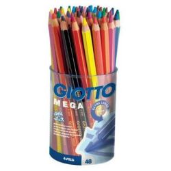 Crayon Couleur GIOTTO Méga - Gros module 5.5mm - Pot de 48 crayons