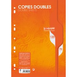 Copies Doubles 70gr A4  Séyès Perforées 120 pages  CLAIREFONTAINE