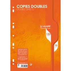Copies Doubles 70gr A4  5 x 5 Perforées 120 pages  CLAIREFONTAINE