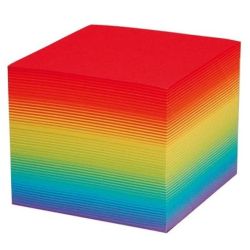 Bloc Cube Reposit. ARC EN CIEL 9 x 9 x 9cm - 600 feuilles (1er Prix)