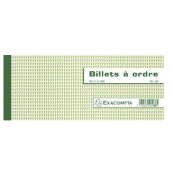 Carnet à souche BILLETS A ORDRE - 10 x 21cm - 50 feuillets
