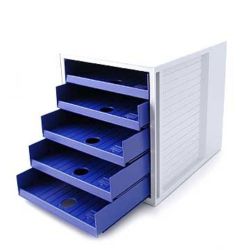 Module classement 5 tiroirs A4 HAN System Box - BLEU