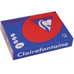 Rame A3 -  80g - Rouge Corail CLAIREFONTAINE (500 f.) - Ref: 8375