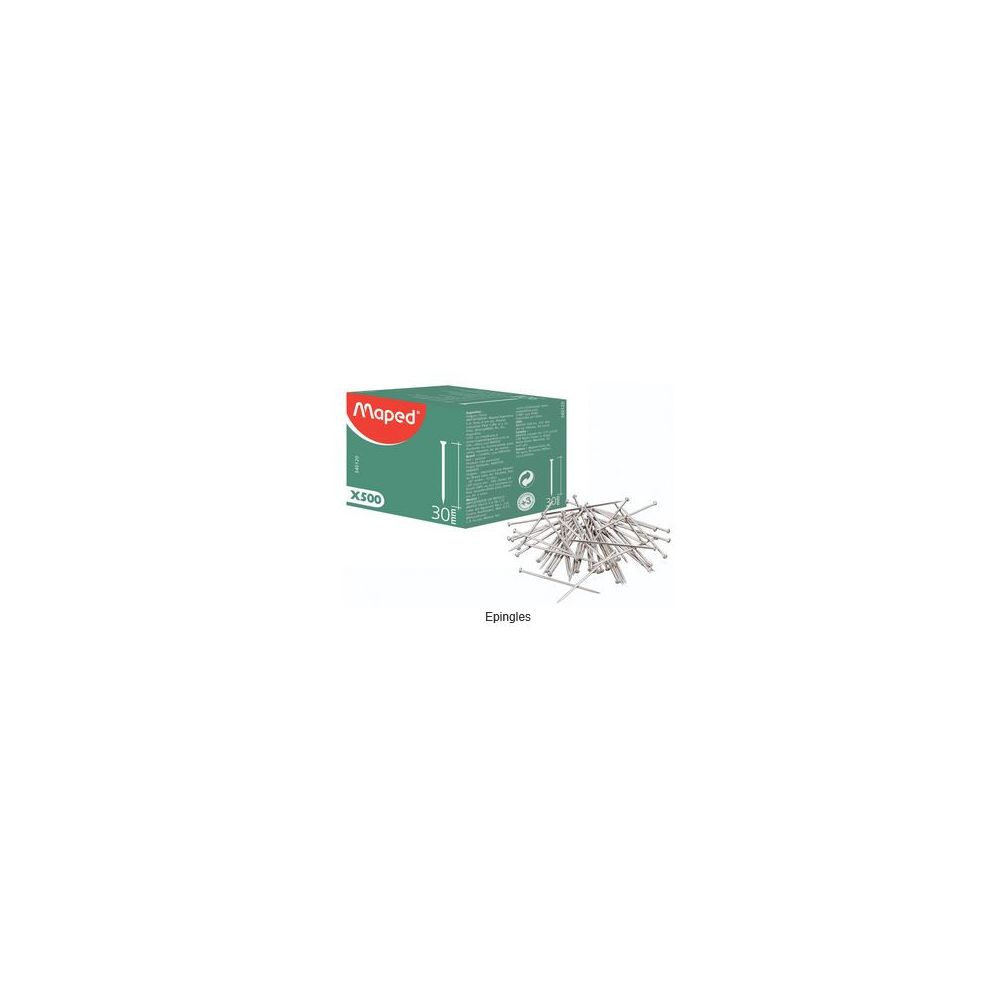 Epingles nickelées - Longueur 30mm (Boîte de 500)