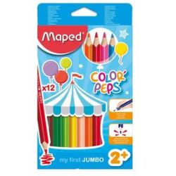 Crayon Couleur MAPED Color Peps Jumbo 4.7mm Triangulaire 12 couleurs