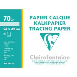 Papier calque 24 x 32cm - 70/75g - 20 feuilles - CLAIREFONTAINE