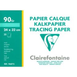 Papier calque 24 x 32cm - 90/95g - 20 feuilles - CLAIREFONTAINE