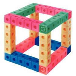 Jeu de construction cubes colorés à encastrer - 100 pièces