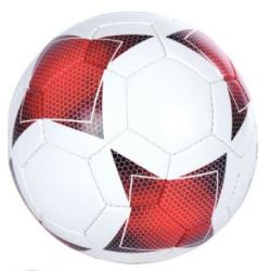 Ballon de Football en Cuir Synthétique - Diam 22 cm - T5 - Rouge