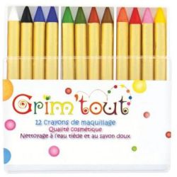 Crayons de maquillage lavable au savon - Boîte de 12 coul. Assorties