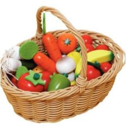Panier 24 fruits et légumes en bois