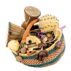 Instruments africains - Panier de 8 instruments