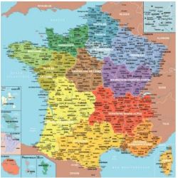 Puzzle en bois - Carte des départements de France - 100 pièces