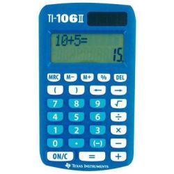 Calculatrice de poche avec 2 lignes calcul TEXAS TI-106II- 12 x 7cm 