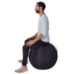 Ballon d'assise ergonomique PVC Tissu D: 65cm - avec Pompe - NOIR