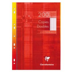 Copies Doubles 70gr A4  Séyès Perf 200 pages  CLAIREFONTAINE