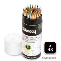 Crayon Couleur WONDAY - Octogonale - Boîte de 48 couleurs (12 coul.)