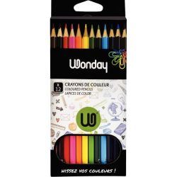 Crayon Couleur WONDAY - Triangulaire - Pochette de 12 couleurs 