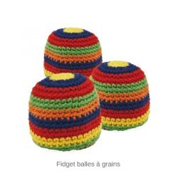 Fidget Balle à grains  en crochet Dim :5,5 cm Lots de 3 dès 3ans