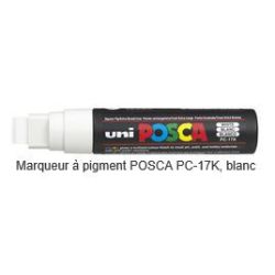 Marqueur gouache POSCA - Biseauté 15mm - PC-17K BLANC