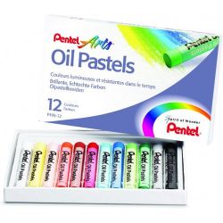 Pastels à l huile scolaire PENTEL - Diamètre 8mm - Boîte de 12