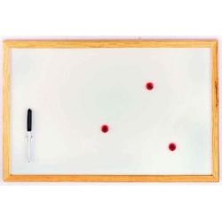 Tableau blanc  40 x 60 cm magnét. ULMANN - C. bois + aimants/feutre