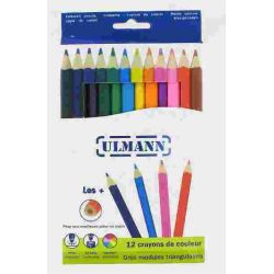 Crayon Couleur ULMANN triangulaire - Boîte de 12 couleurs
