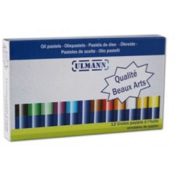 Pastels à l'huile scolaire ULMANN - Diamètre 8 mm - Boîte de 12