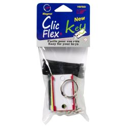 Porte-clés magnétique CLIC FLEX KEY - Etiq. assorties (sachet de 6)