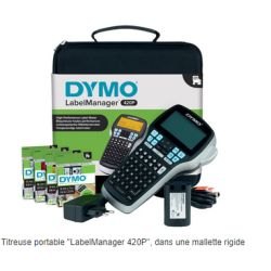 Etiqueteuse DYMO LabelManager 420P Coffret (kit rubans et adaptateur)