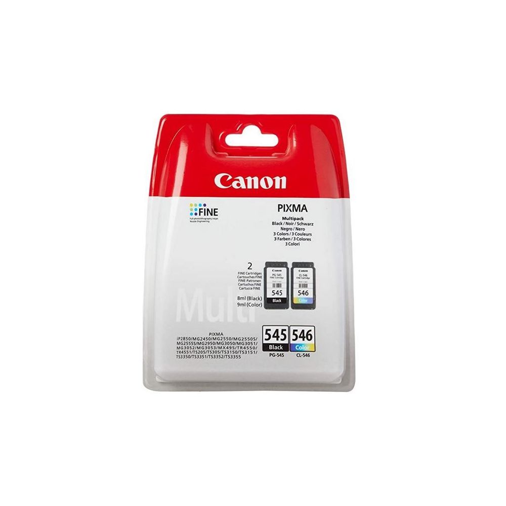 Canon PG-545 + CL-546 Noir(e) / Plusieurs couleurs / Blanc Value Pack