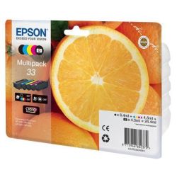 Cart EPSON - N°33 - T3337 - Orange - 2xNoir + couleurs