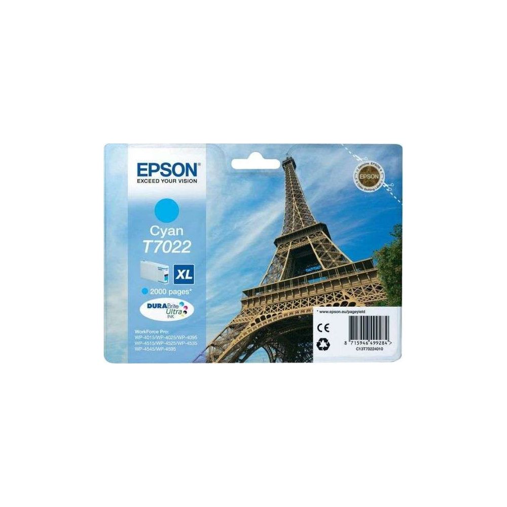 Cart EPSON - T7022 - Eiffel - Cyan XL WP-40xx/WP-45xx (2 000 p)