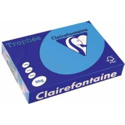 Rame A4 -  80g - Bleu Royal - CLAIREFONTAINE (500 f.) - Ref:1976