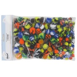 Pompons Tricolores avec tailles et couleurs assorties( sachet de 200)