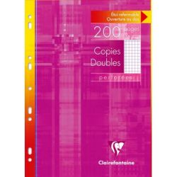 Copies Doubles 90gr A4 5 x 5 Perf. 200 pages  CLAIREFONTAINE**Z