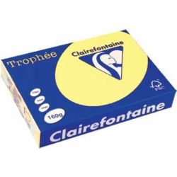 Rame A4 - 160g - Jaune Jonquille CLAIREFONTAINE (250 f.) - Ref:1023