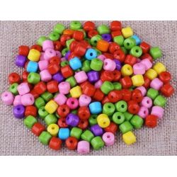 Perles de couleur en bois (Seau plastique de 350gr)