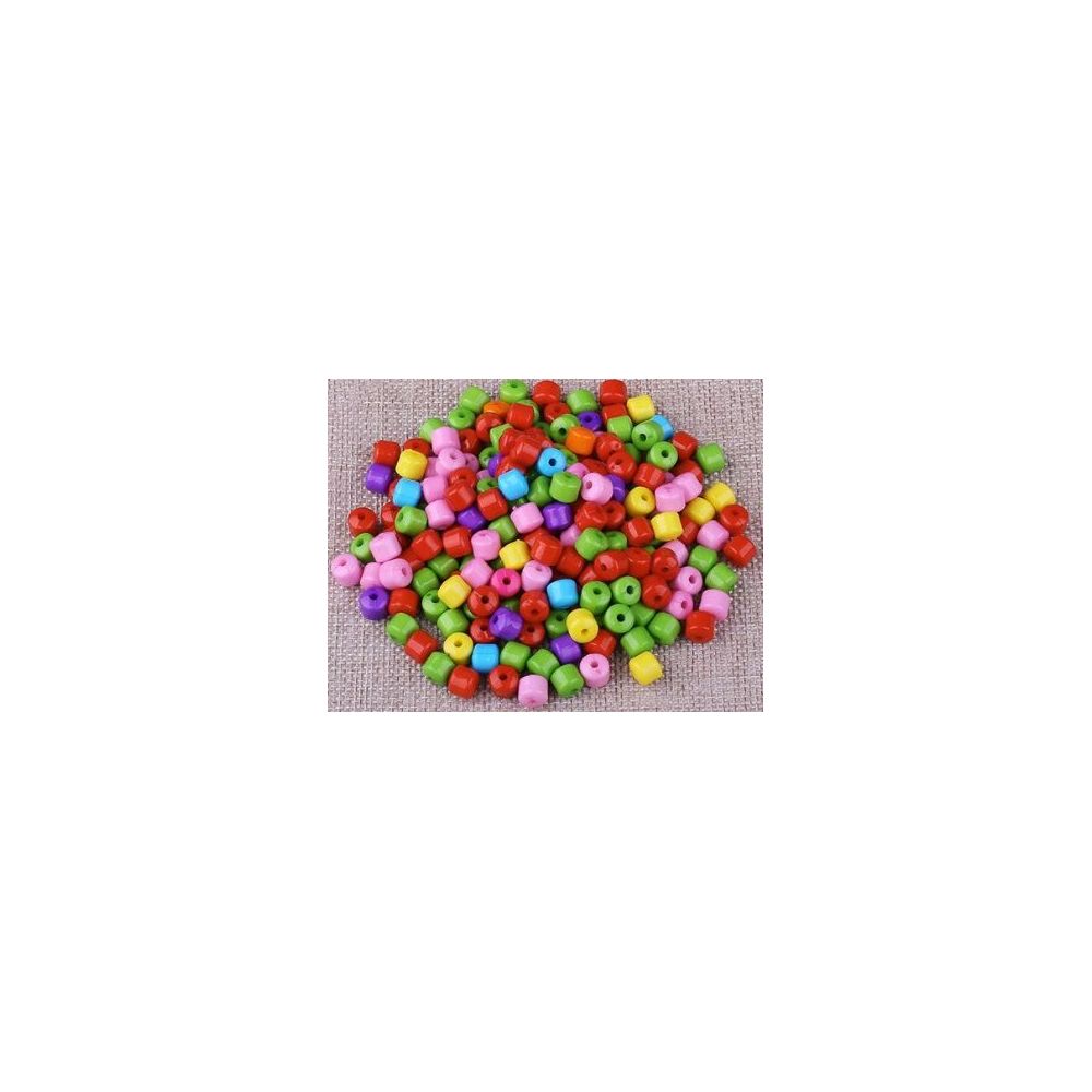 Perles de couleur en bois (Seau plastique de 350gr)