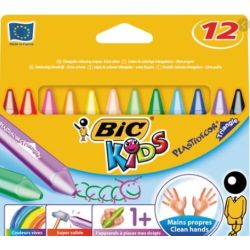 Crayon Cire BIC KIDS PLASTIDECOR Triangle Pochette de 12 COULEURS