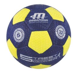 Ballon de Football en Caoutchouc - Diam 22 cm - T5 - Bleu et Jaune