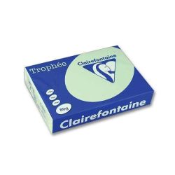 Rame A4 -  80g - Vert Pastel - CLAIREFONTAINE (500f.) - Ref : 1975