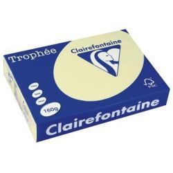 Rame A4 - 160g - Jaune Canari Pastel CLAIREFONTAINE (250 f.) 2636
