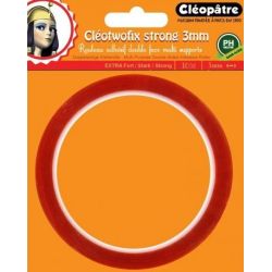Adhesif Double Face Extra fort 3mm x 10m CLEOTWOFIX